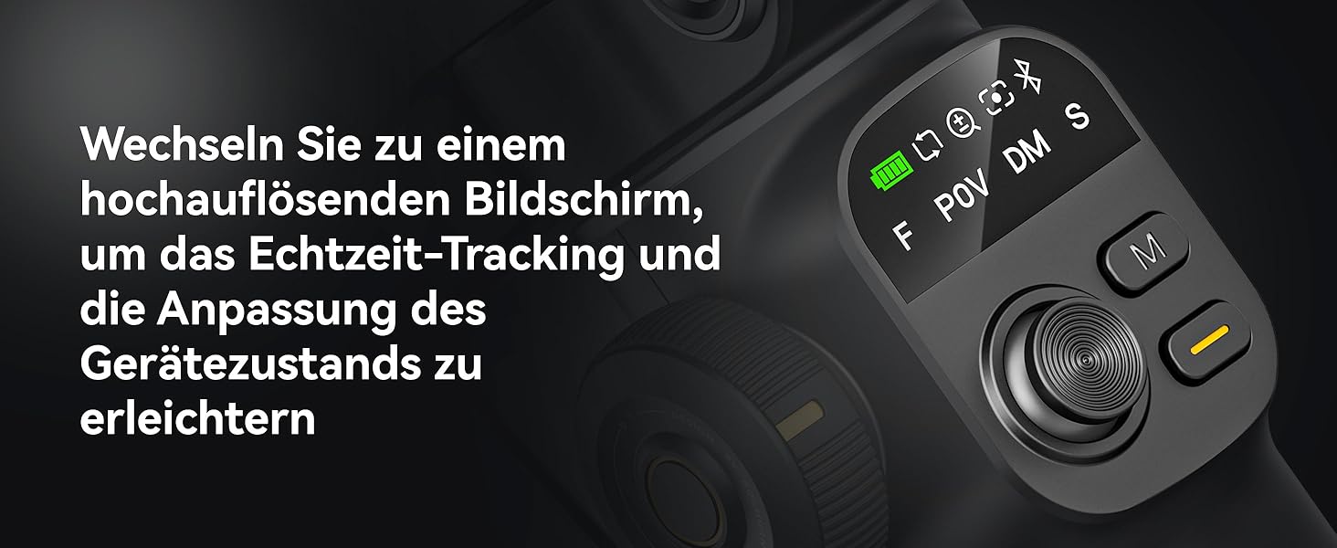 Стабілізатор Gimbal AOCHUAN для iPhone/Android з 7.8-дюймовою штангою та OLED-дисплеєм - 3-осьовий, чорний