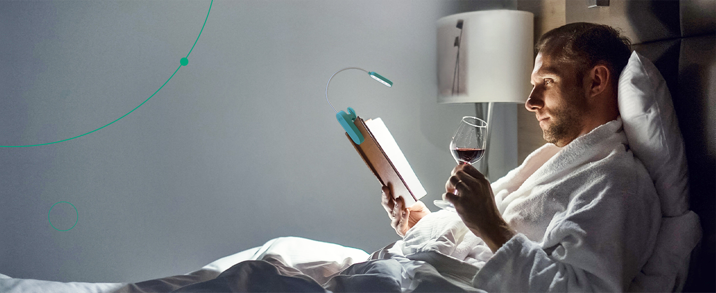 EDISHINE LED Кліпса для читання: USB-лампа з 3 кольорами та регулюванням яскравості, для дітей, для ліжка, авто, столу, кута. Захищає зір.