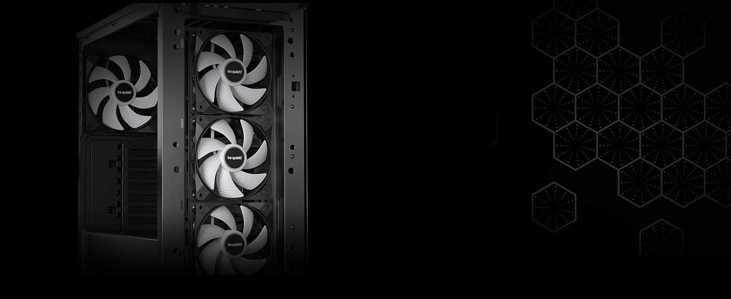 Корпус для ПК be quiet! Pure Base 501 LX (чорний) з 2 вентиляторами Pure Wings 3 140mm PWM, USB 3.2 Gen 2 Type-C, підтримкою вертикальної установки відеокарти