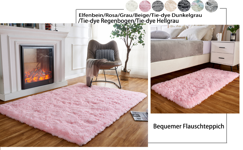 Пухнастий килим Hochflor, для вітальні, м'який, з антиковзаючою основою, можна прати, для спальні (сірий, 120x160 см)