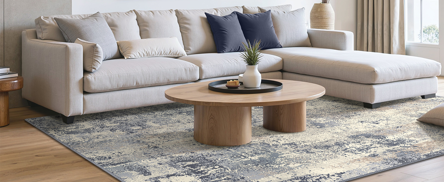 Килимок для вітальні BEIMO, абстрактний дизайн, короткий ворс, 120x170 см, антиковзаючі, для спальні, ванної, кухні, коридору, блакитний