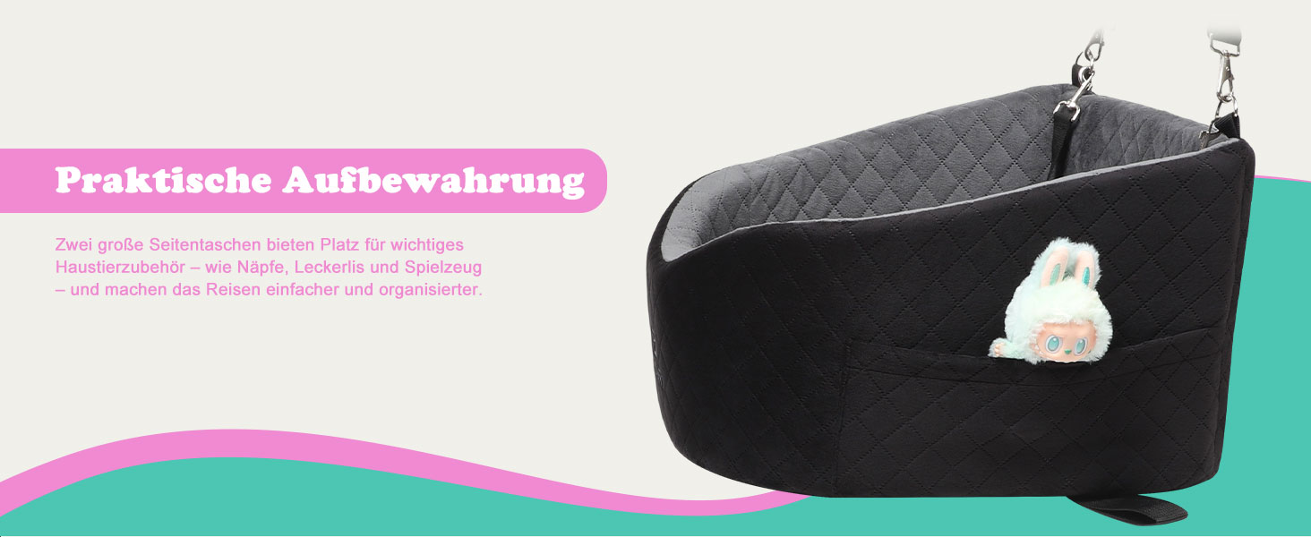 Автокрісло для собак iPetba – безпечне, антиковзаюче, для маленьких собак, зелено-чорне