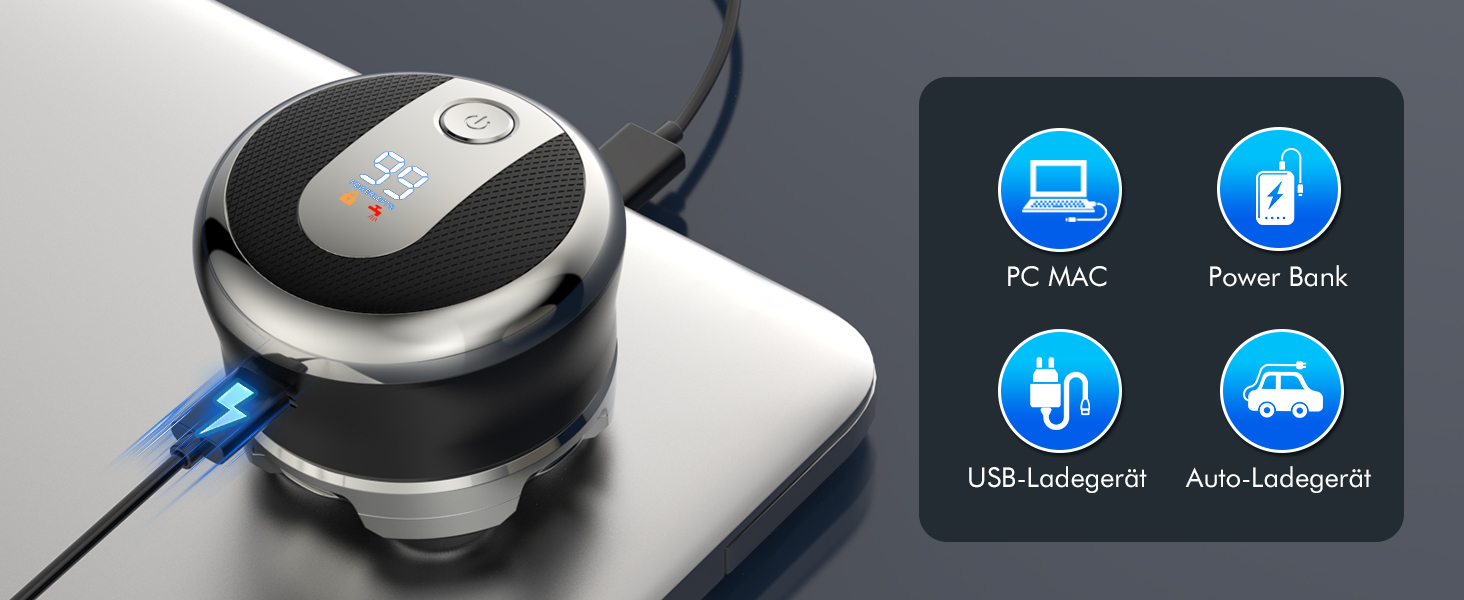 Електричний гоління голови Etrobot Glatzen Rasierer для чоловіків - вологостійкий, 5D, з LED-дисплеєм, MOJO 1 Wireless