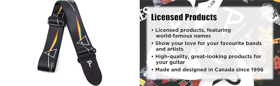 Гітарний ремінь Perris Leathers Iron Maiden з високоякісним зображенням, чорний / чорний