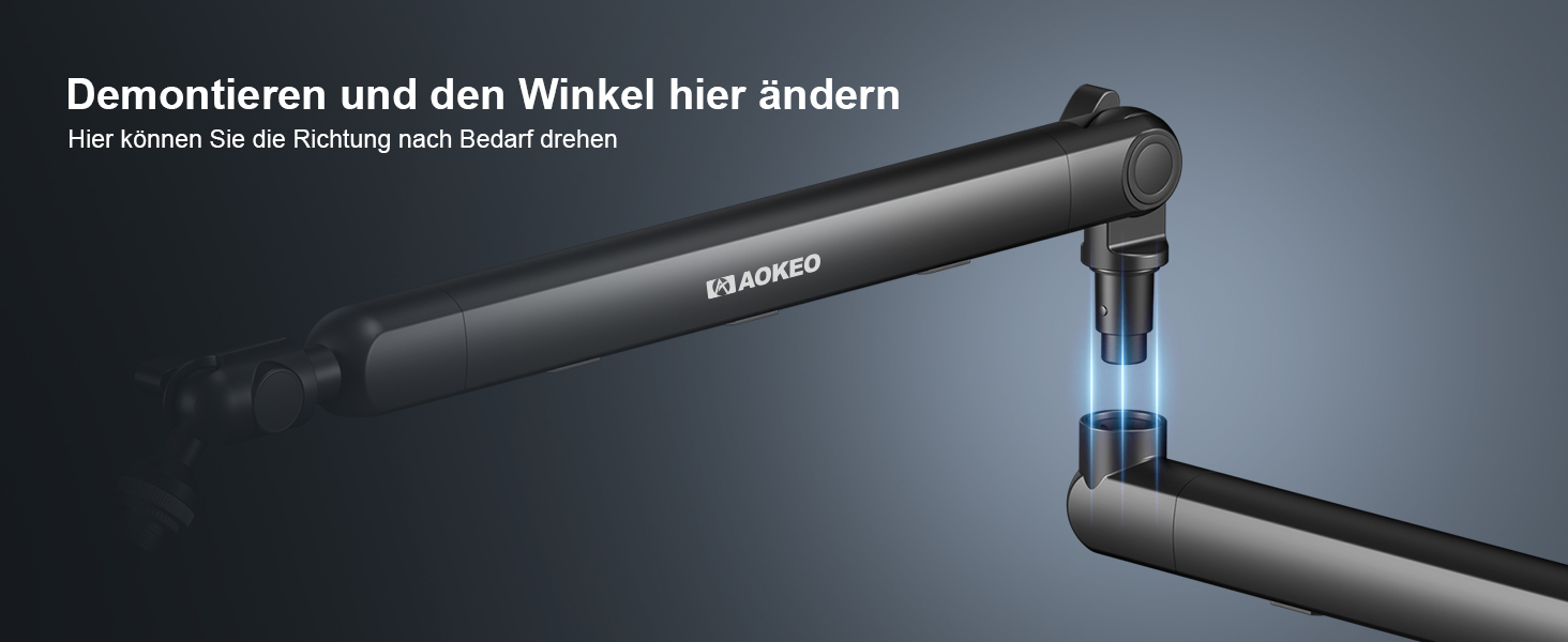 Кріплення для мікрофону Aokeo AK-55 - низькопрофільний тримач для HyperX QuadCast, Elgato Wave, Shure SM7B, Blue Yeti, Blue Snowball, студійне запису