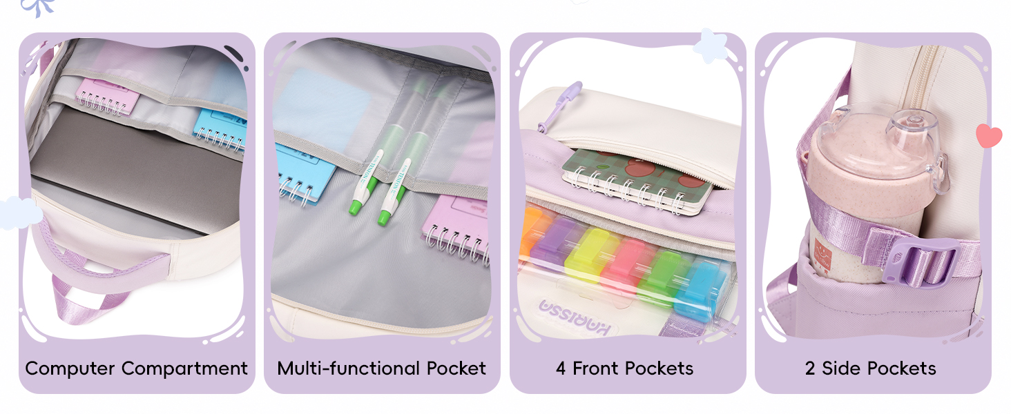 Шкільний рюкзак для дівчинки 2 в 1, рюкзак для підлітків 3-7 класів, шкільний набір з сумкою через плече, блакитний