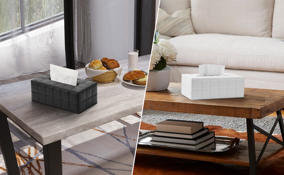 Скринниця для серветок GORESE з натуральної шкіри (біла)