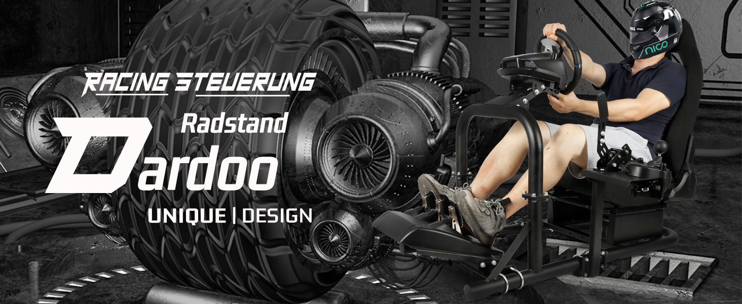 Ігровий кокпіт-симулятор Dardoo Racing з сидінням для керма Logitech G29 G923, Thrustmaster T300RS, Fanatec (PS4, PC)