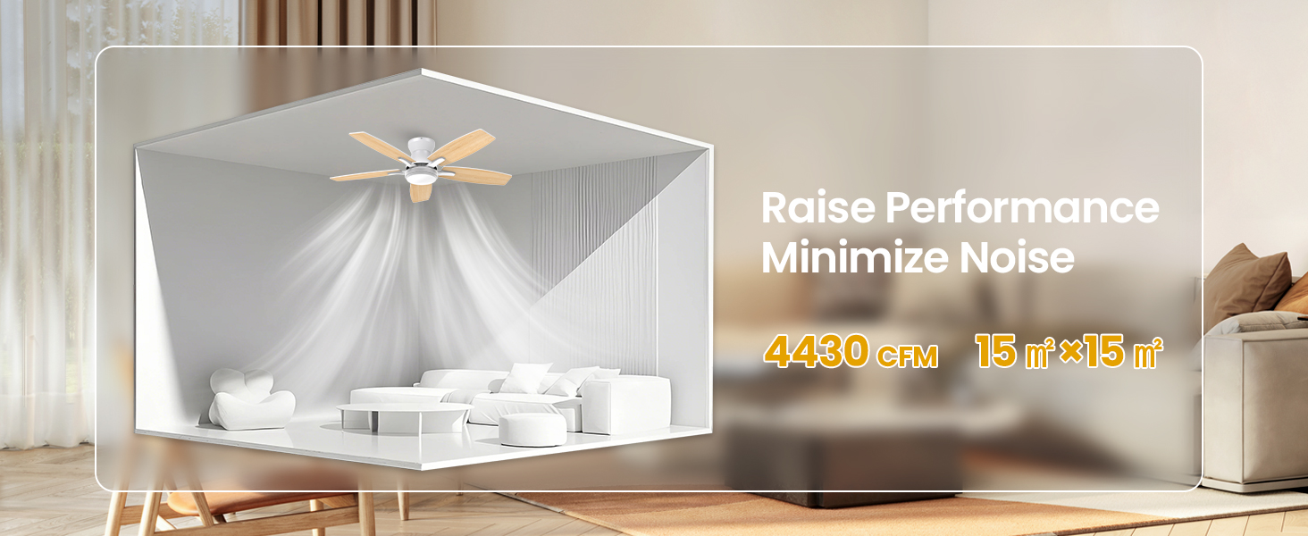 106 см стельовий вентилятор з підсвічуванням та двосторонніми лопатями, тихий вентилятор з LED-лампою та пультом дистанційного керування для спальні/вітальні, DC мотор, колір - світле дерево