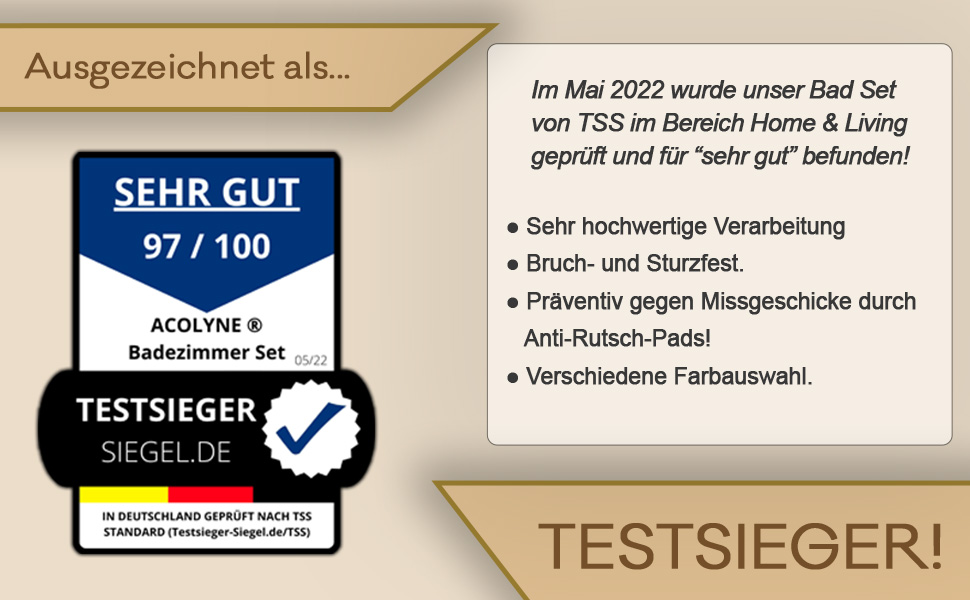 Набір аксесуарів для ванної кімнати Acolyne® Premium (5 шт.) з високоякісного гірського воску | Набір дозаторів для мила, органайзер для ванної кімнати, стакан для зубної пасти | Сірий колір