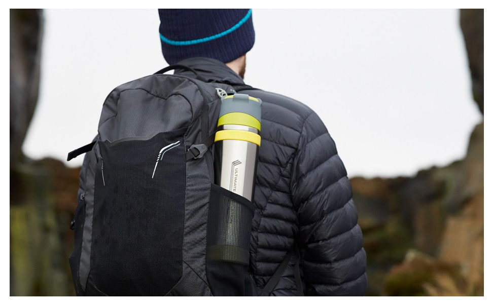 Термос Ultimate Flask 900 мл, матовий чорний, з нержавіючої сталі, для гарячих та холодних напоїв. Зберігає тепло та холод, має витікання.