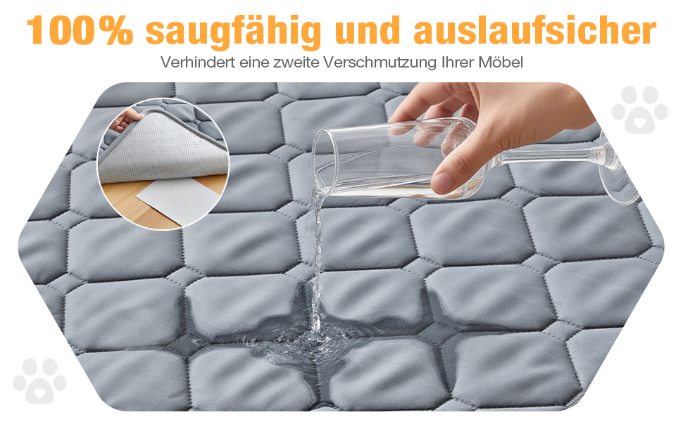 Водонепроникний килимок для собак Lekereise 137x208 см – 100% поглинаючий, не пропускає витоки, м'який, з антиковзаючим покриттям. Захист для дивану, ліжка та авто. Практичний килимок для собак та котів (Сірий)