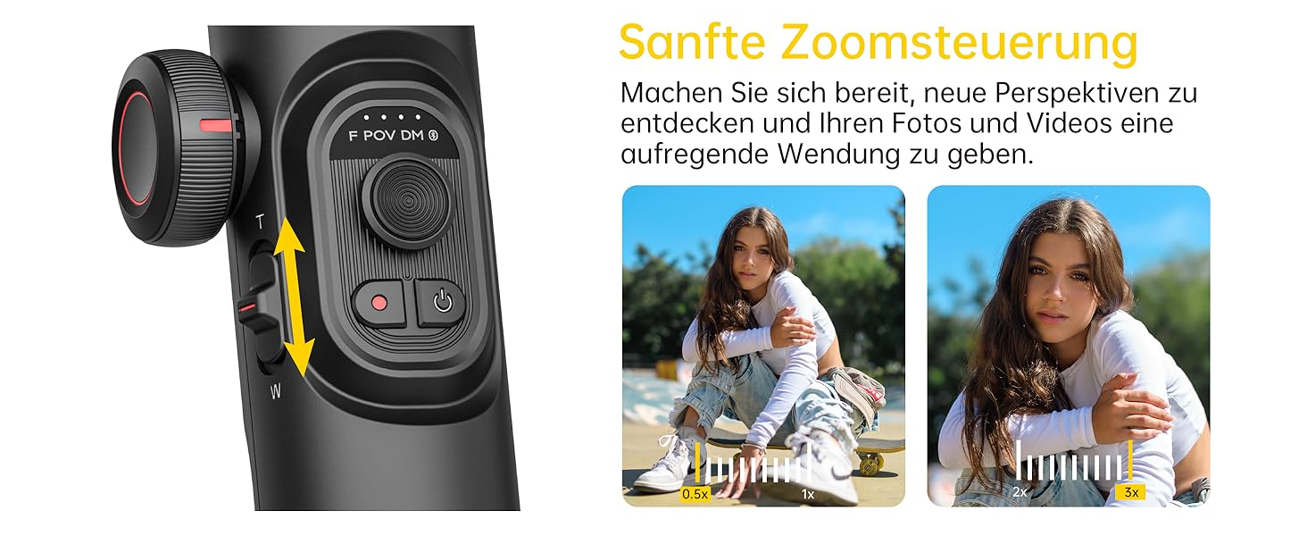 Гімбал AOCHUAN для смартфона з 3 осями стабілізації, RGB-підсвічуванням, трекінгом обличчя та регульованим кільцем фокусування. Підходить для iPhone/Android. Ідеальний для зйомки Vlog та створення контенту.