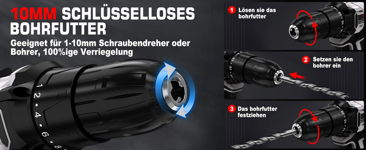 Акумуляторний шуруповерт Sundpey Set: 2 акумулятори 2.0Ah, 21V, 1500 об/хв, 45Nm, 18+1 режим, LED, 10мм патрон - для ремонту та DIY