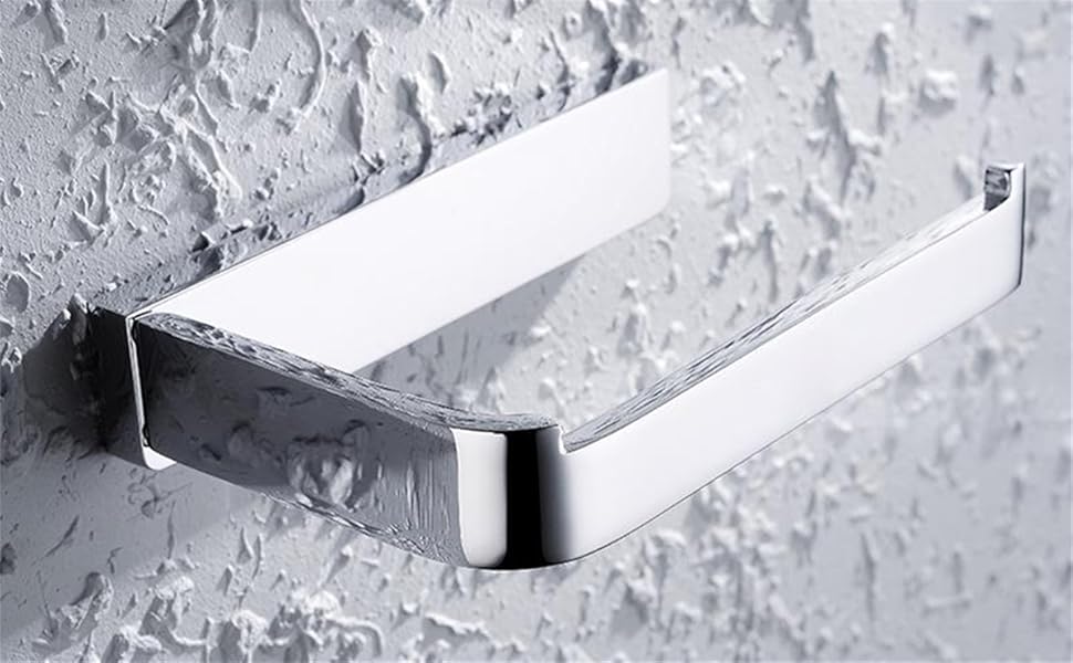 Chrome Solid Brass Toilet Paper Holder - Wall Mounted, 20cm - No Cover