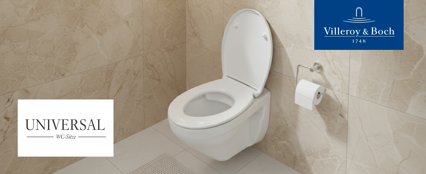 Універсальне сидіння для унітазу Villeroy & Boch овальної форми, біле глянцеве, з мікроліфтом (м'яке закриття), знімне та ударостійке, оригінальна запчастина