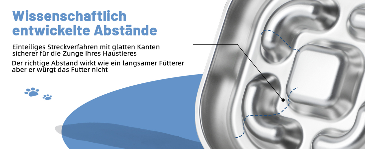 Миска для собак Anti Schling Napf з нержавіючої сталі 304, з силіконовим дном, для маленьких та середніх собак, 23*23*4.5 см
