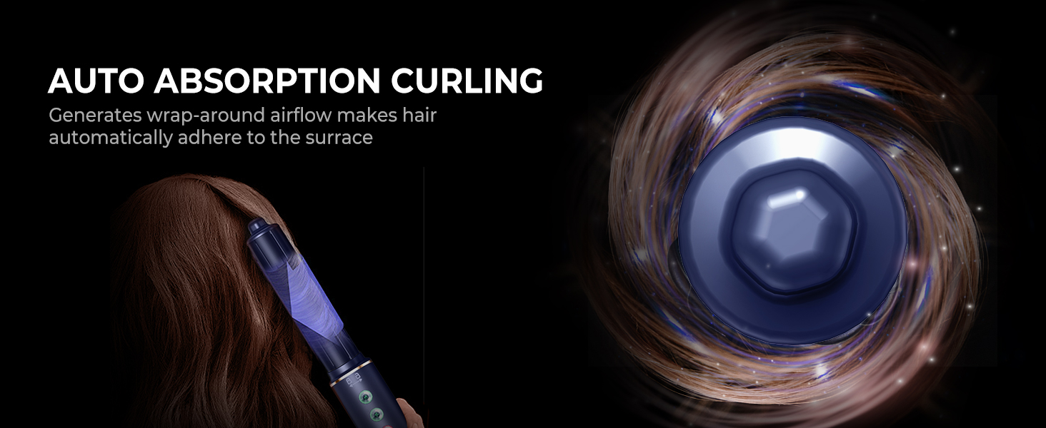 Airstyler 5 в 1: Фен-щітка з іонізацією, 20 м/с, 110 000 об/хв, для створення локонів та випрямлення, легкий, тихий, швидке сушіння, блакитний