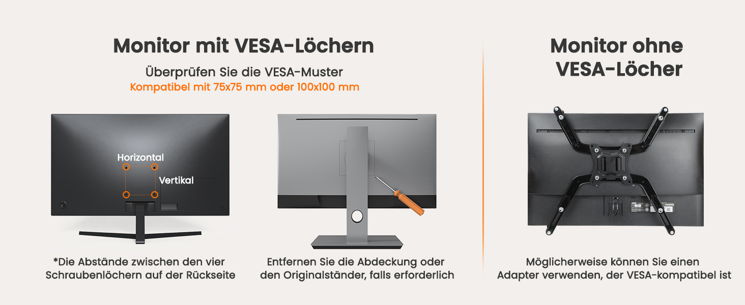 Кронштейн для 3 моніторів ErGear (13-27 дюймів), тримач для екранів з 2 USB-портами, VESA 75/100, навантаження до 8 кг на руку, чорний