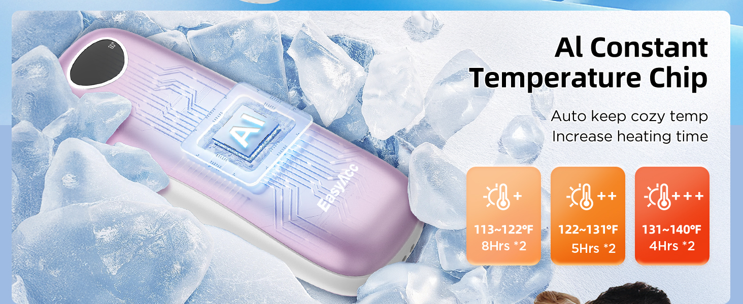 Електричні грілки для рук EasyAcc 10000mAh, 2 шт. з LED-дисплеєм, 3 режими нагріву, для кемпінгу, полювання, Рейно