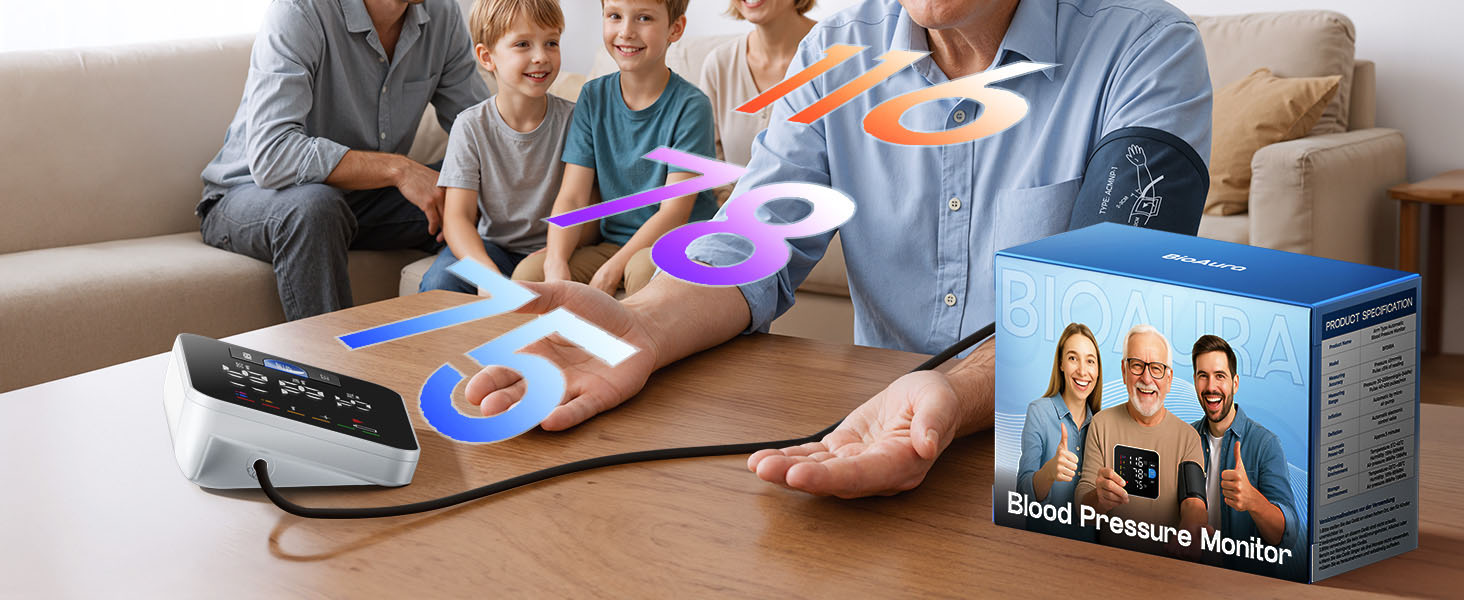 Тонометр на плече Oberarm з голосовим оповіщенням, LED-дисплеєм, для обхвату плеча 22-42 см, пам'ять на 3 користувача, зарядка Type-C, чорний