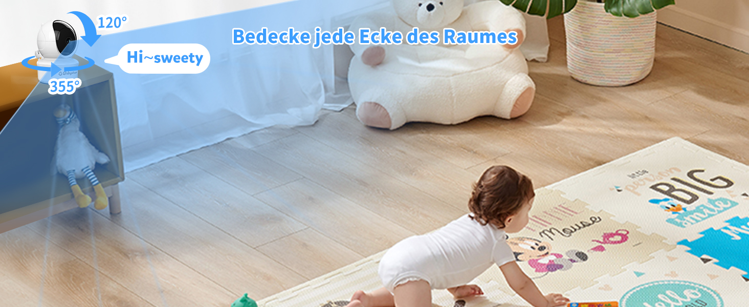 Дитячий відеоняня Babystar з камерою, 5 дюймів, 720P HD, без Wi-Fi, акумулятор 4000 mAh, Vox-функція, датчик температури, нічне бачення, 2-сторонній аудіо