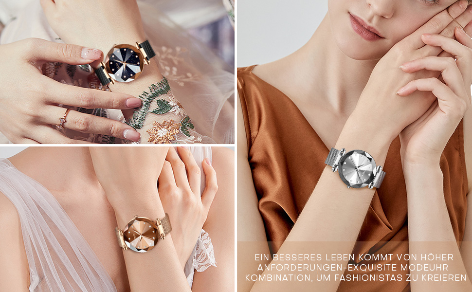 Жіночий годинник CIVO V-4 чорного кольору: водостійкий, мінімалістичний, кварцовий, елегантний, для повсякденного носіння