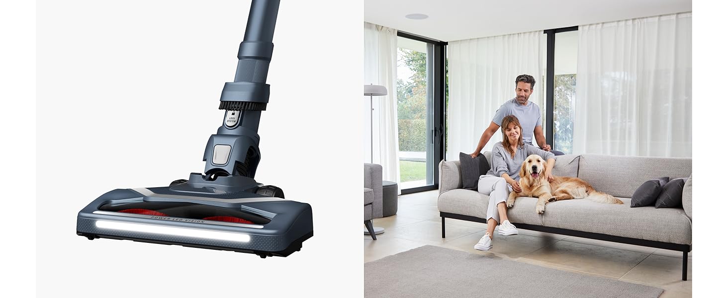 Rowenta X-Pert 6.60 акумуляторний пилосос: потужність 100W, 45 хв роботи, бездротовий, без мішка, LED-насадка, легкий, 0,55 л контейнер для сміття, насадка для щілин та кріплення на стіну, чорний/темно-сірий, RH6831EO