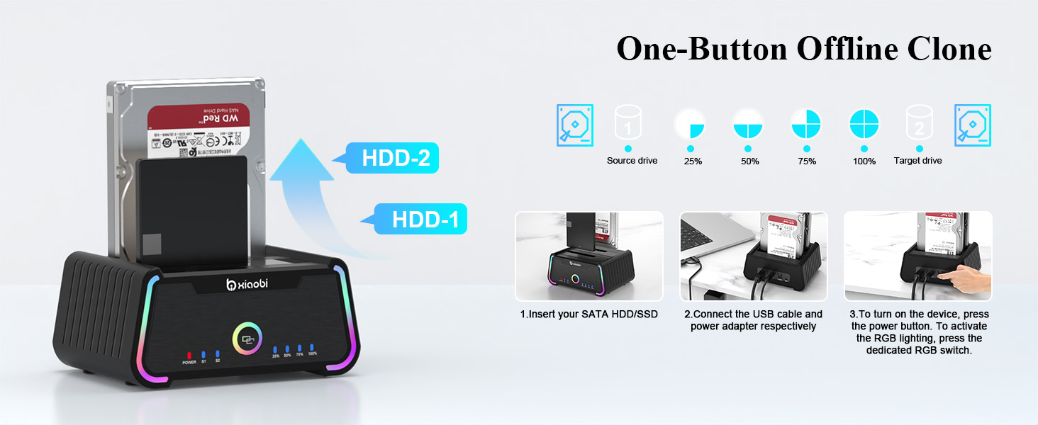Док-станція для жорстких дисків USB-C Dual Bay для 2.5