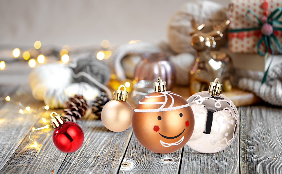 Набір прикрас для ялинки на Новий Рік: 42 штуки, кульки, червоний, зелений, золотий | Ялинкові прикраси