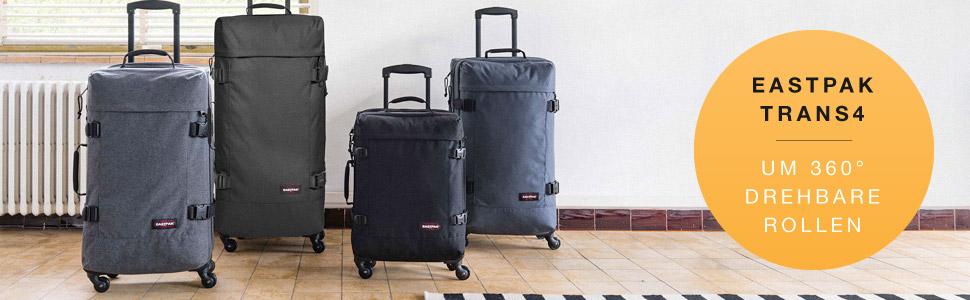 Валіза EASTPAK Trans4 L, універсальний розмір, чорна, дорожня сумка на колесах