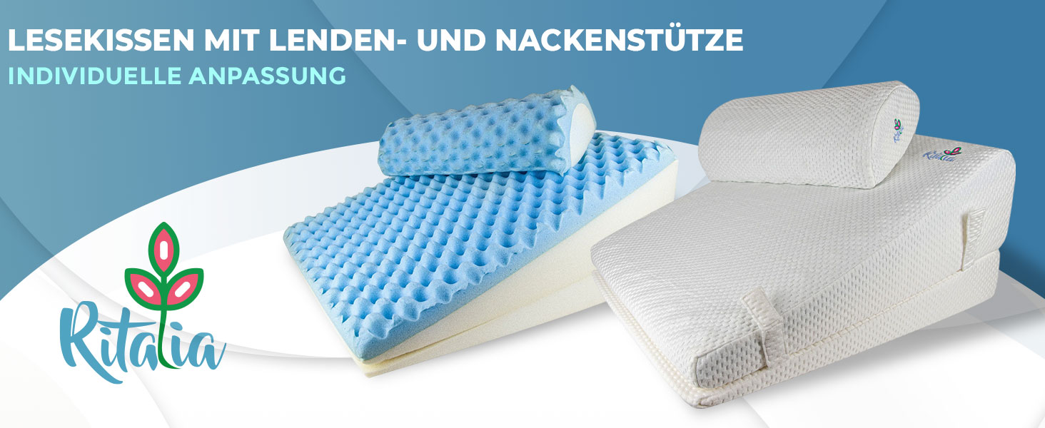 Подушка-валик Ritalia® з роликом для шиї, розмір 60x60x30 см. Підтримка спини, колін, ніг, для дивану та крісла. X-Large