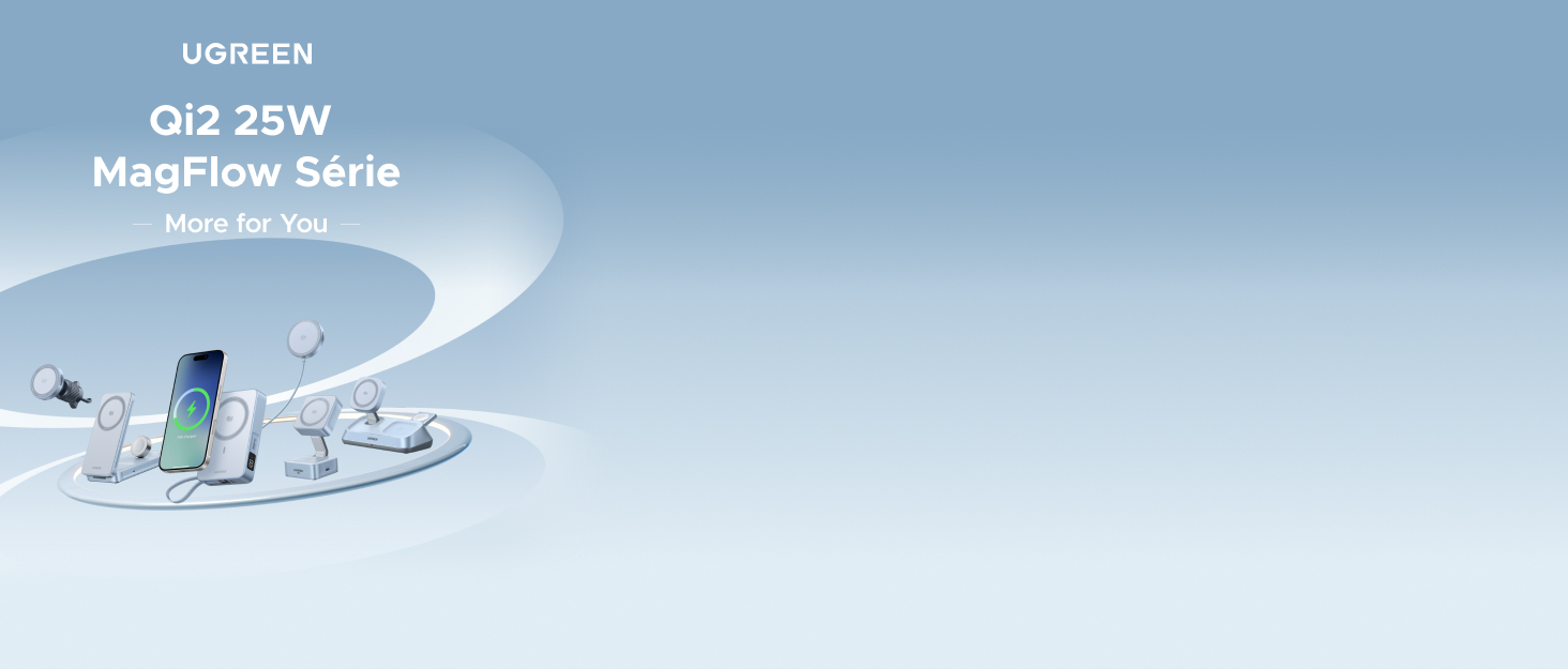 Зарядний пристрій UGREEN MagFlow Qi2 з підтримкою MagSafe, 15W, 2-в-1, для iPhone 17/16/15/14/13/12, AirPods 2/3, з кабелем 1м