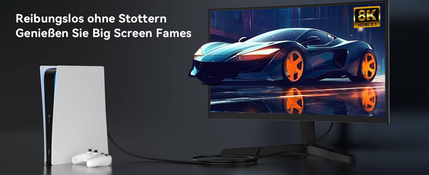 HDMI кабель 15м з оптоволокна 8K, HDMI 2.1: 48Gbps, підтримка 8K@60Hz, 4K@120/144Hz, HDR, eARC, Dolby Atmos для PS5/4, HDTV, PC, Laptop