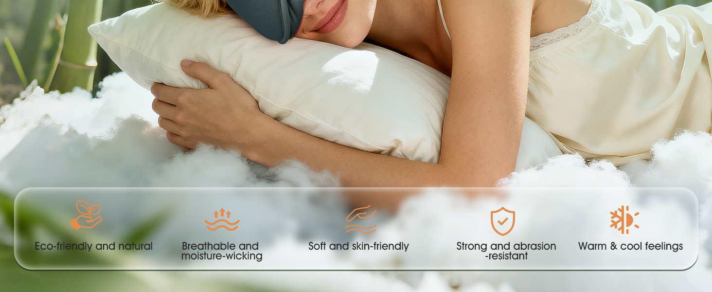 Сліп-маска з навушниками MUSICOZY з бамбука та бавовни, Bluetooth v5.4, 3D, для тих, хто спить на боці, з мікрофоном, сірий колір