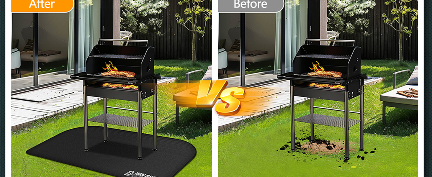 Стійка до вогню килимок для гриля, складана захисна підстилка для BBQ, силіконовий килимок з скловолокна, водонепроникний, 150x100 см