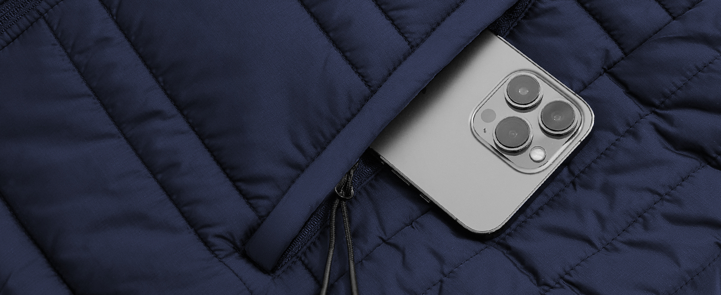 Обогреваемая жилетка UNBON для мужчин и женщин с Powerbank 10000mAh USB, 3 режима нагрева, 6 зон обогрева, жилетка-куртка с аккумулятором (M, Синий)