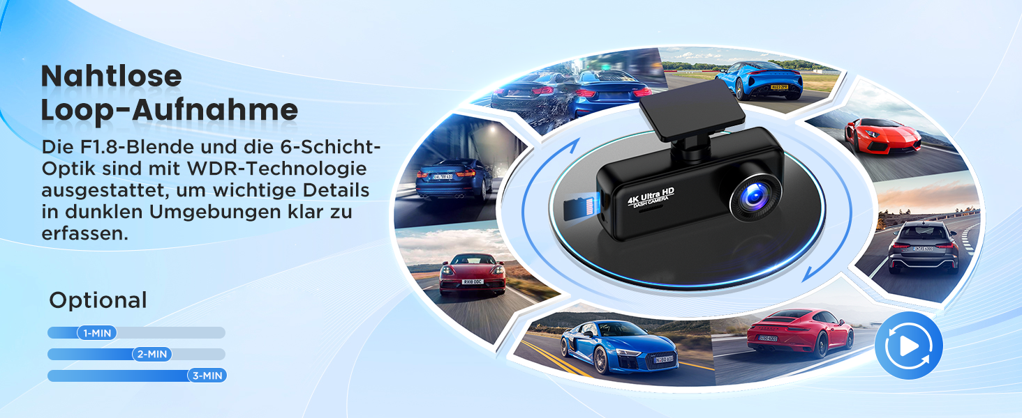 Відеореєстратор SIGRILL Dashcam Auto 4K+1080P з Wi-Fi, двоканальний, з карткою 64GB, нічне бачення, паркувальний режим, G-сенсор, запис по колу, підтримка до 256GB