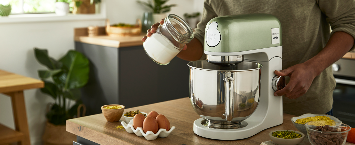 Кухонна машина Kenwood kMix Editions KMX760BC, 1000 Вт, чаша 5 л з нержавіючої сталі, набір для кондитера, зелений металік