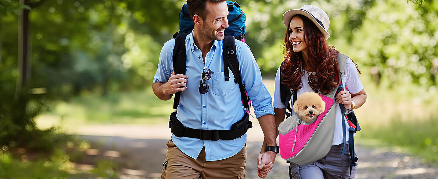 Pawaboo Сумка-переноска для собак, оновлена модель з кишенею для телефону, регульована, чорна, S