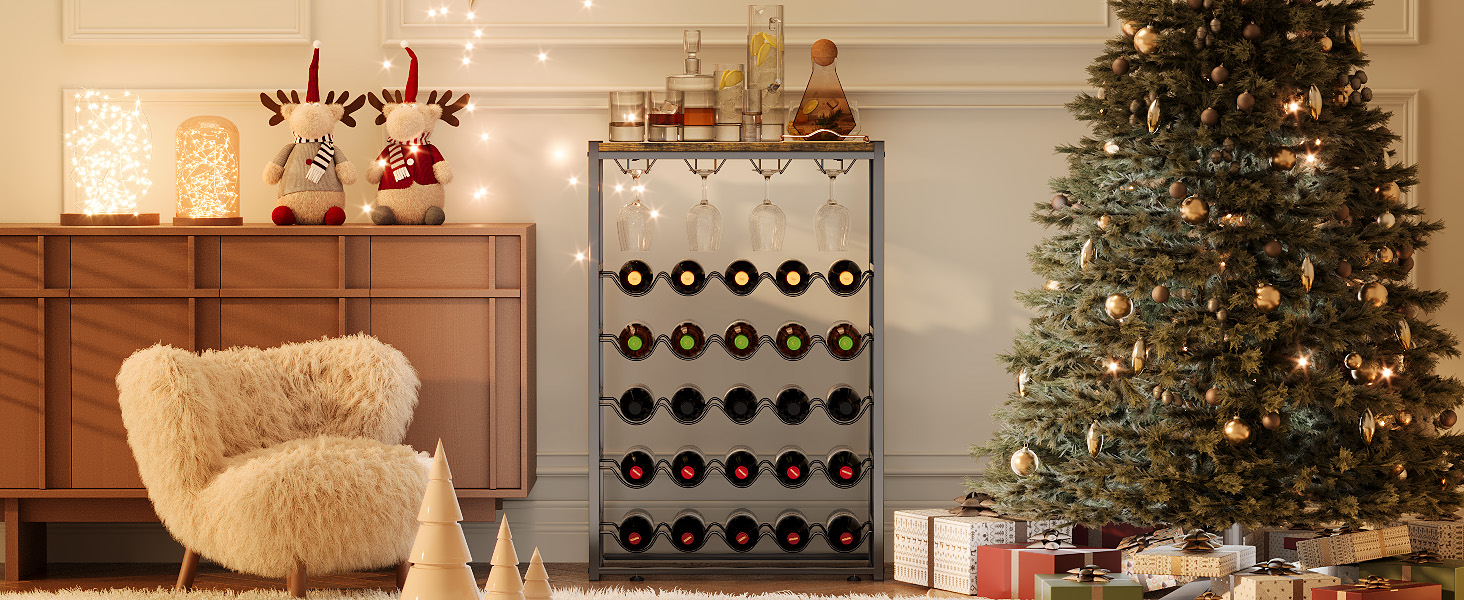 Стильна вітрина для вина Urban Deco: металева підставка з дерев'яною полицею, 59 x 30 x 89 см (25 пляшок)