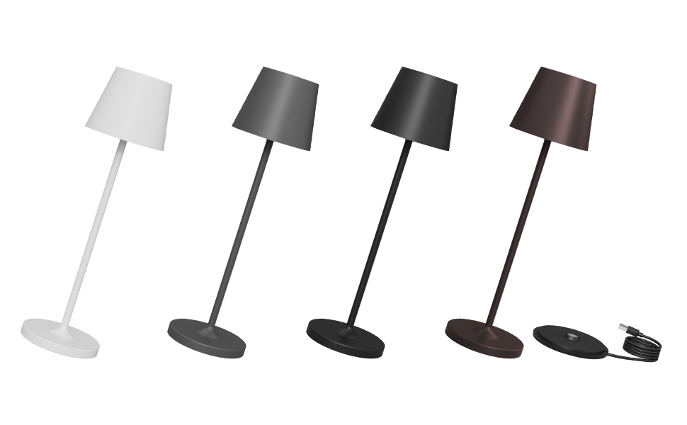 LED акумуляторна настільна лампа K-Bright диммер | Тепле світло | Для дому та вулиці | USB зарядка | Бронза