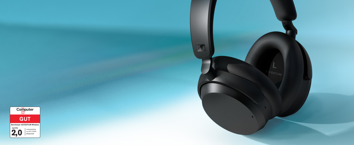 Навушники бездротові Sennheiser ACCENTUM з шумозаглушенням Bluetooth, чорні. До 50 год роботи, гібридне ANC, комфорт для подорожей та навчання