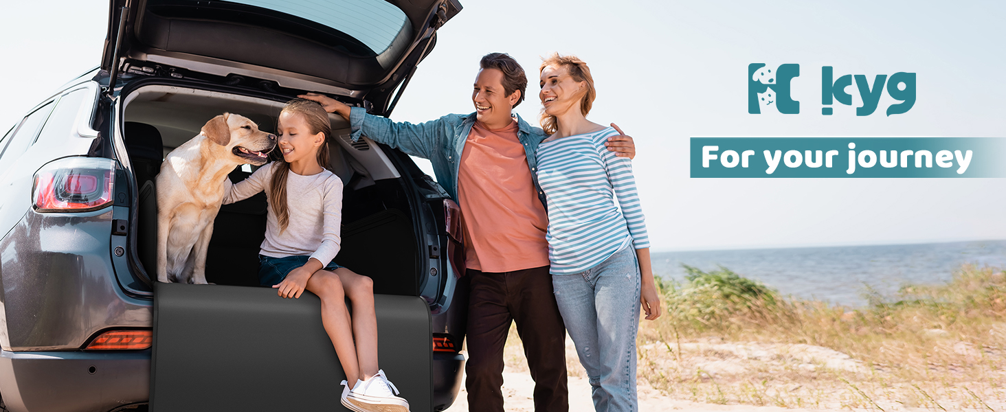 Захист для багажника автомобіля KYG: водонепроникний килимок для собак з боковими захистами, 185x105x38 см, чорний