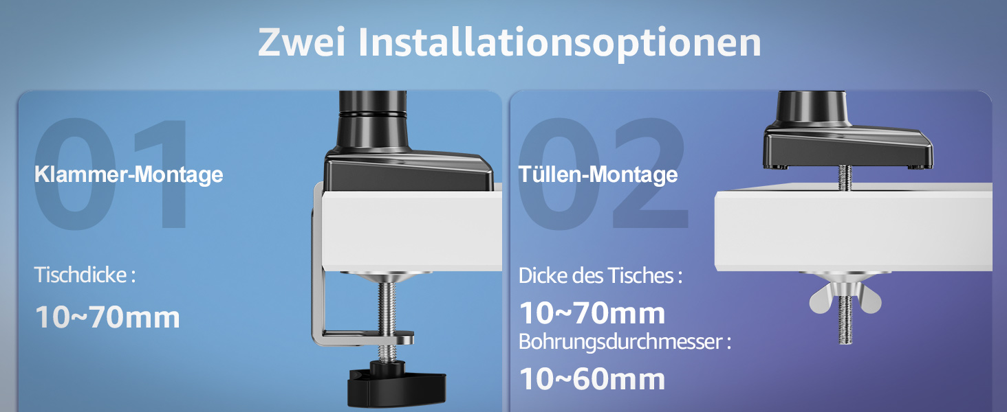 Тримач для монітора ELIVED EV6012W для 2 моніторів (13-32 дюйми), чорний, VESA 75/100mm, газ-амортизатор, регульований