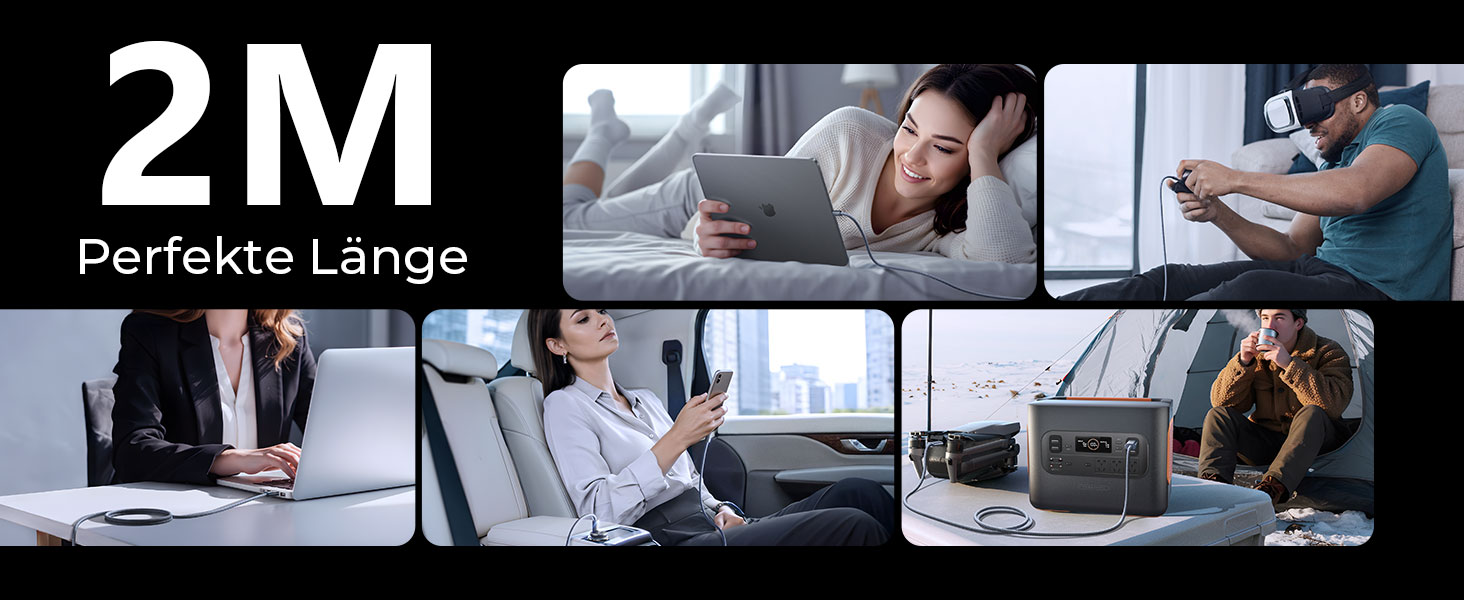 Кабель USB-C 2 шт. LISEN 240W, 2 метри, темно-синій. Сумісний з Samsung Galaxy S24 Ultra, MacBook Pro/Air, Galaxy S25/S23, iPhone 17/16/15 Pro, iPad Pro/Air