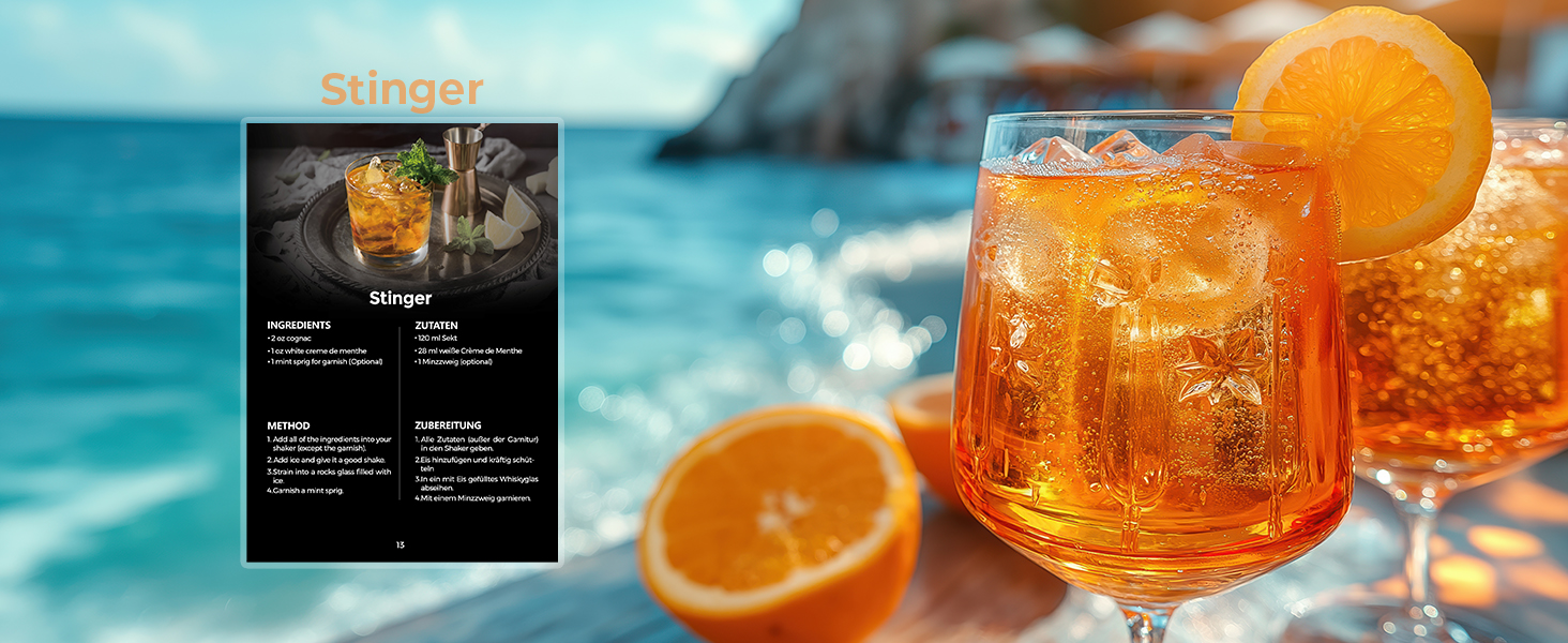 Набір шейкерів для коктейлів YARRAMATE 700 мл, 8 предметів з нержавіючої сталі, з вбудованим ситом, для дому та барів