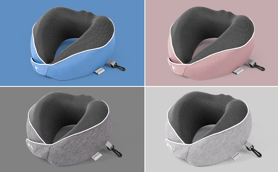 Подушка для шиї темно-сіра для подорожей: подушка-білочка, авто, літак, комплект для подорожей