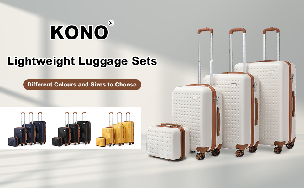 Чемодан-тележка KONO з жорсткою оболонкою, 76 см, 100 л, білий