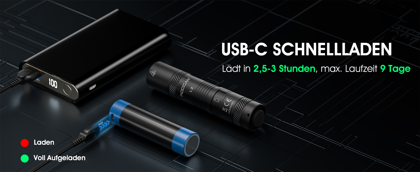 LED ліхтарик Klein 1200 люменів, акумуляторний, 4 режими, mini, для кемпінгу, риболовлі, туризму, ремонту та надзвичайних ситуацій (чорний)